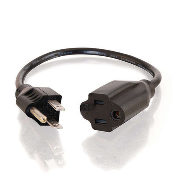 C2G 6ft Outlet Saver 18 AWG Power Extension Cord 1.82m NEMA 5-15P Schwarz Stromkabel