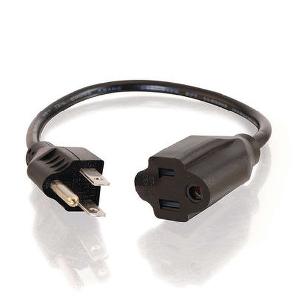 C2G 15ft Outlet Saver 18 AWG Power Extension Cord 4.57м NEMA 5-15P Черный кабель питания