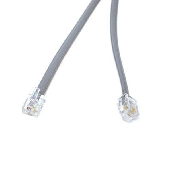 C2G RJ11 Modular Telephone Cable 2.13м Серый сетевой кабель