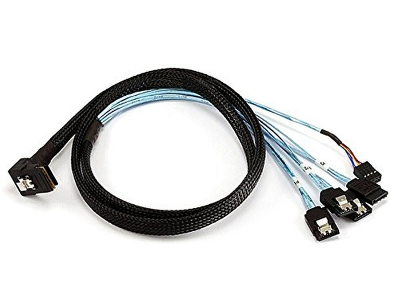 Monoprice 108192 Mini SAS 36pin (SFF-8087) SATA 7pin Female w/ Latch (x4) Черный кабельный разъем/переходник