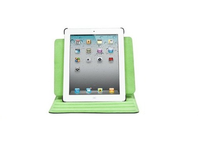 Monoprice 360Degree Rotating Stand and Cover for iPad-2/3/4, Black with Lime (109508) 9.7