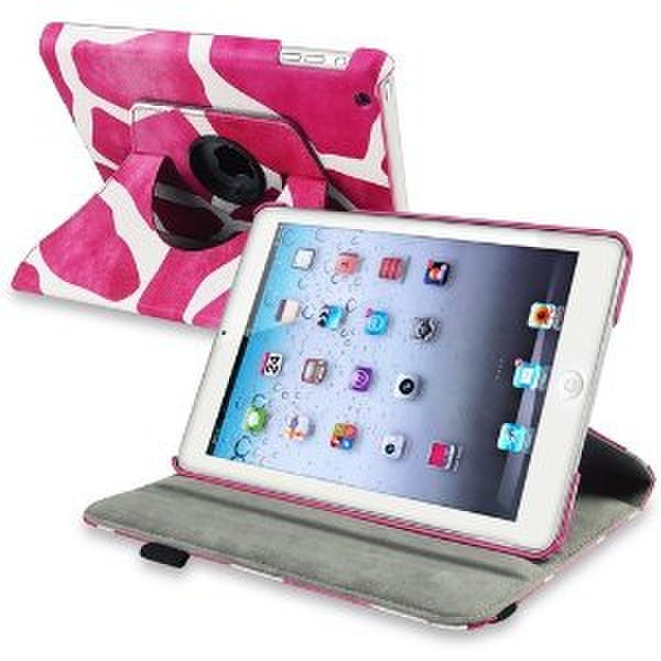 eForCity 360-Degree Swivel Leather Case for Apple iPad mini, Pink Giraffe (PAPPIPDMLC64)