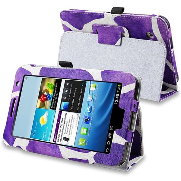 eForCity Leather Case with Stand for 7-Inch Samsung Galaxy Tab 2, Purple Giraffe (PSAMGLXTLC33)