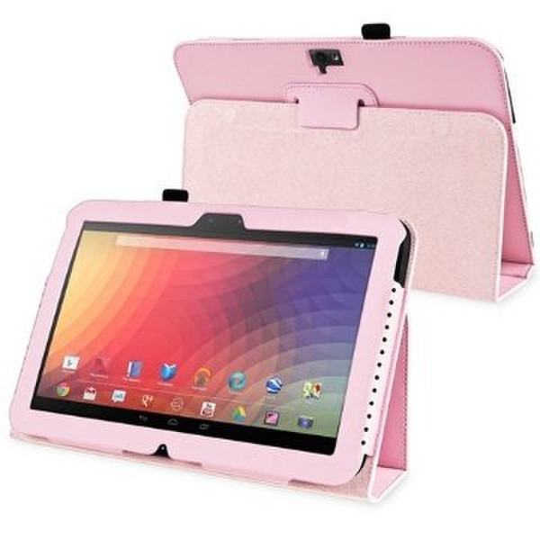 eForCity Flip Stand PU Leather Skin Case Cover Pouch for Google Nexus 10, Pink (PGOLNEXULC13)