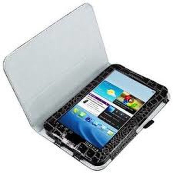 eForCity Leather Case with Stand for 7-Inch Samsung Galaxy Tab 2, Black Crocodile Skin Pattern (PSAMGLXTLC23)
