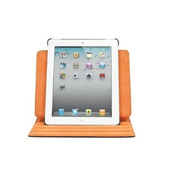 Monoprice 360Degree Rotating Stand and Cover for iPad-2/3/4, Black with Orange (109507) 9.7
