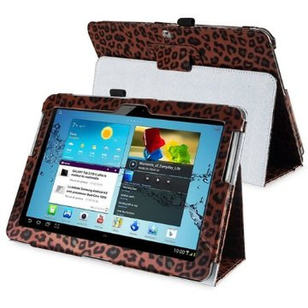 eForCity Leather Case with Stand for 10.1-Inch Samsung Galaxy Tab 2, Brown Leopard (PSAMGLXTLC39)