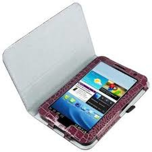 eForCity Leather Case with Stand for 7-Inch Samsung Galaxy Tab 2, Purple Crocodile Skin Pattern (PSAMGLXTLC25)