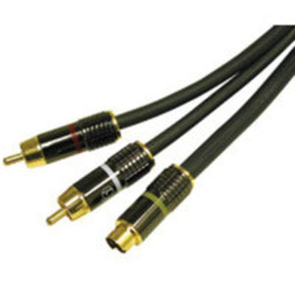 C2G 12ft SonicWave™ Combined S-Video/Stereo Audio Cable 3.6м S-Video (4-pin) RCA Серый