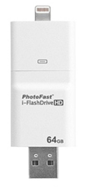 Photofast i-FlashDrive HD 64ГБ USB 2.0/Apple 30-pin Белый USB флеш накопитель