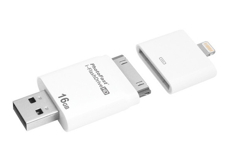 Photofast i-FlashDrive HD 16ГБ USB 2.0/Apple 30-pin Белый USB флеш накопитель