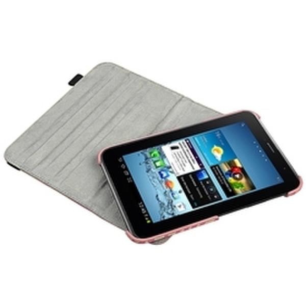 eForCity 7-Inch 360-Degree Swivel Leather Case for Samsung Galaxy Tab 2, Pink Zebra (PSAMGLXTLC51)