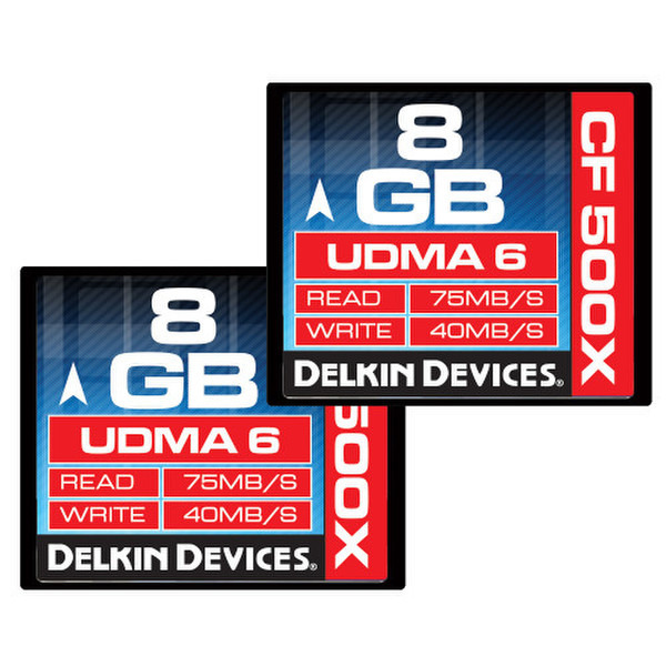 Delkin 8GB CF 500X UDMA 6 8GB Kompaktflash Speicherkarte