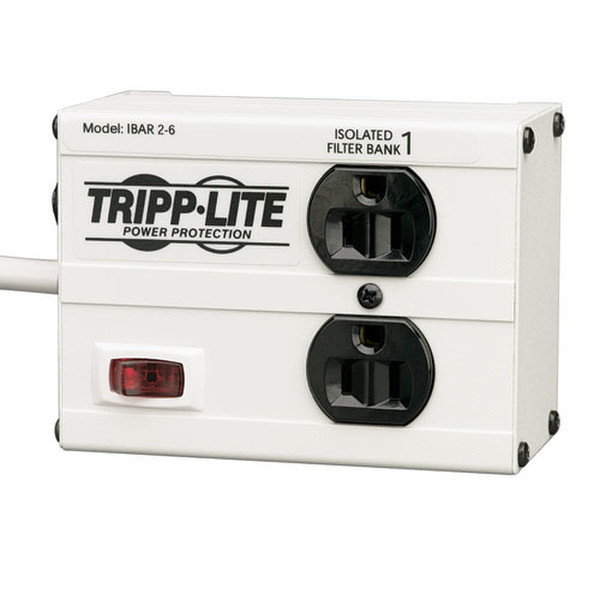 Tripp Lite ISOBAR2-6 2AC outlet(s) 120V 1.83m Black,Grey surge protector