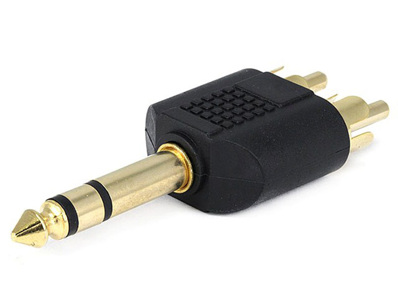Monoprice 107201 6.35mm 2x RCA Schwarz Kabelschnittstellen-/adapter