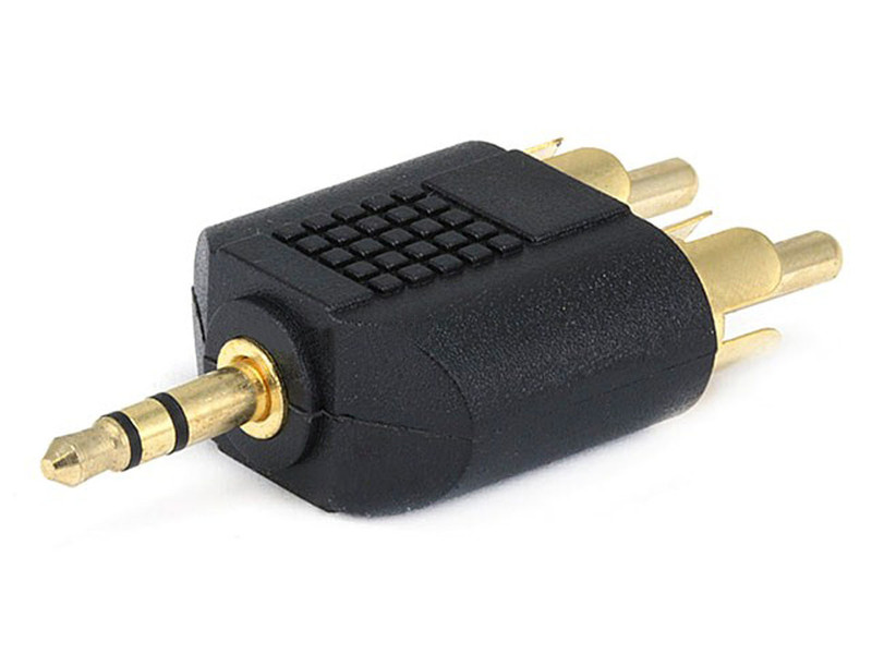 Monoprice 107199 3.5mm 2x RCA Schwarz Kabelschnittstellen-/adapter
