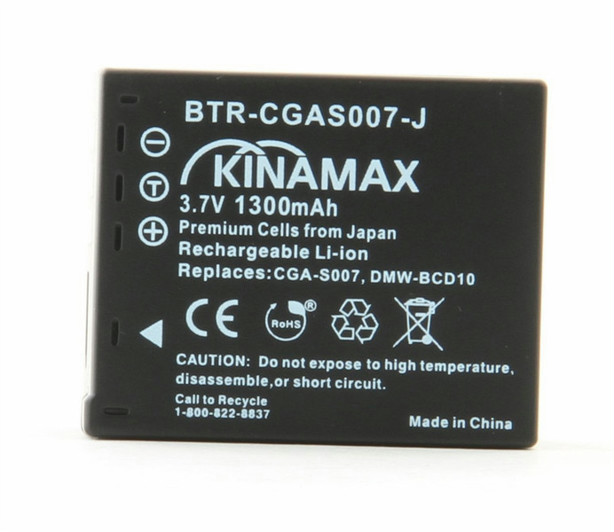 Kinamax BTR-CGAS007-J Lithium-Ion 1300mAh 3.7V rechargeable battery
