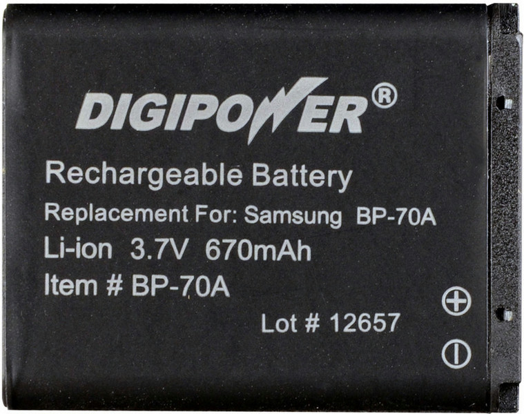 Digipower BP-70A Lithium-Ion 670mAh 3.7V rechargeable battery