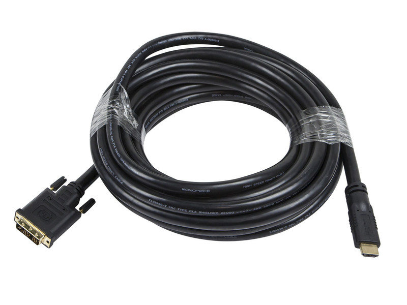 Monoprice 102808 7м HDMI DVI Черный адаптер для видео кабеля