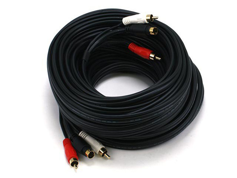 Monoprice 102180 15.2m 2 x RCA + S-Video 2 x RCA + S-Video Black