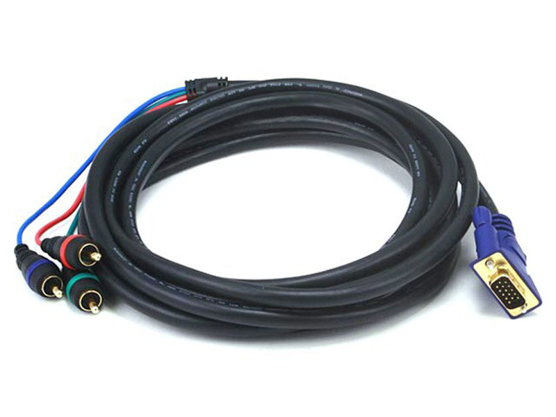 Monoprice 102173 3.6m VGA (D-Sub) 3 x RCA Schwarz Videokabel-Adapter