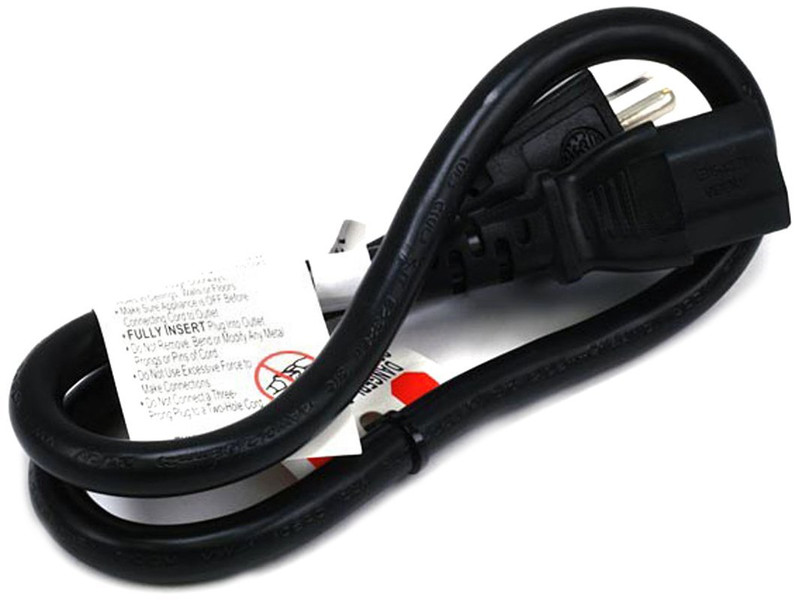 Monoprice 105290 0.6m NEMA 5-15P C13 coupler Black power cable