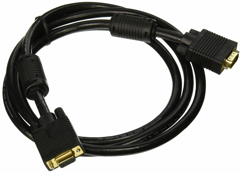 Monoprice 100086 1.8m VGA (D-Sub) VGA (D-Sub) Schwarz VGA-Kabel