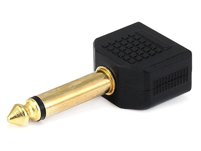 Monoprice 107214 6.35mm 2x 3.5mm Черный, Золотой кабельный разъем/переходник
