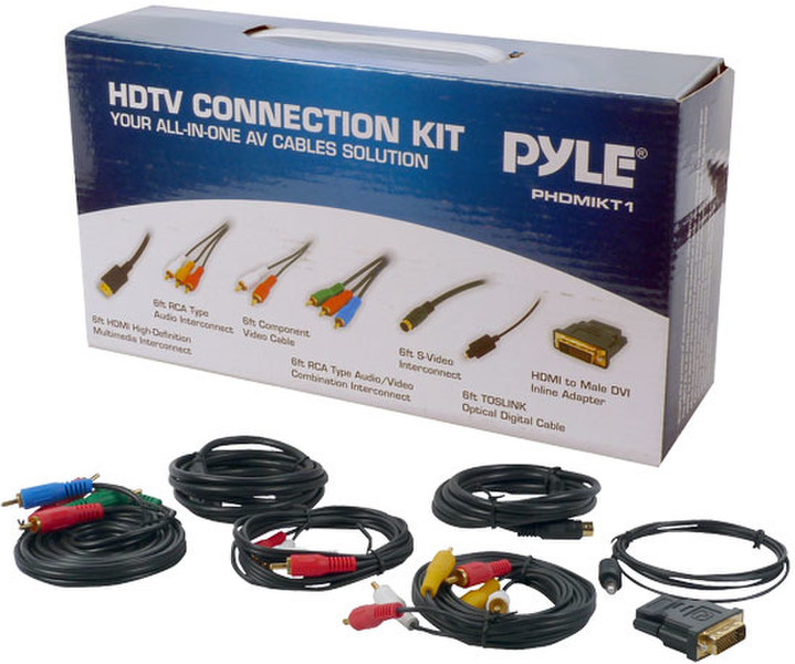 Pyle PHDMIKT1 1.8м HDMI HDMI Черный HDMI кабель