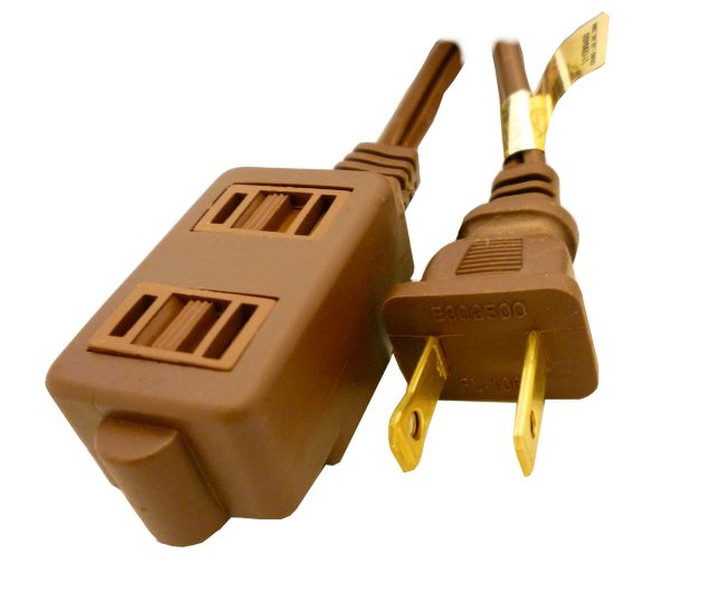 Professional Cable EXTCORD-09 3AC outlet(s) 2.7m Brown power extension