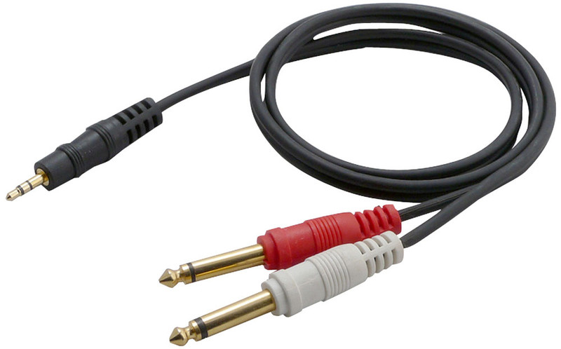 Pyle PCBL43FT3 0.9m 3.5mm 2 x 6.35mm Schwarz Audio-Kabel