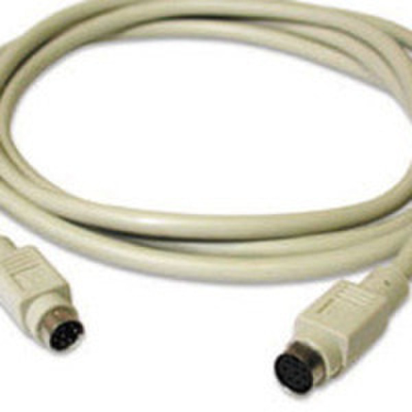 C2G 10ft 8-pin Mini-Din M/F Extension Cable 3м Серый кабель PS/2