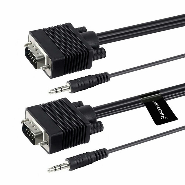 eForCity 349336 3m VGA (D-Sub) + 3.5mm VGA (D-Sub) + 3.5mm Schwarz Videokabel-Adapter