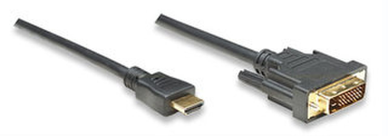 Manhattan HDMI Cable, 1.8m 1.8m HDMI DVI-D Black