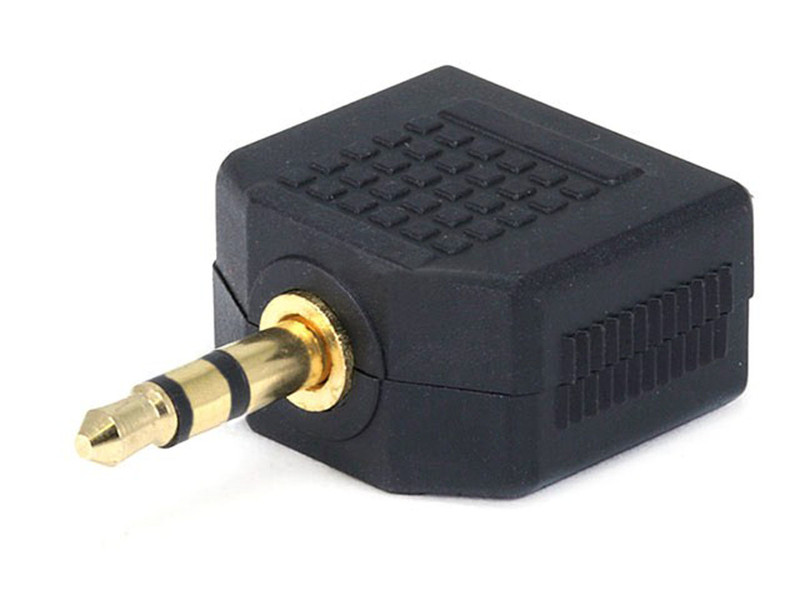 Monoprice 107205 3.5mm 2x 3.5mm Черный, Золотой кабельный разъем/переходник