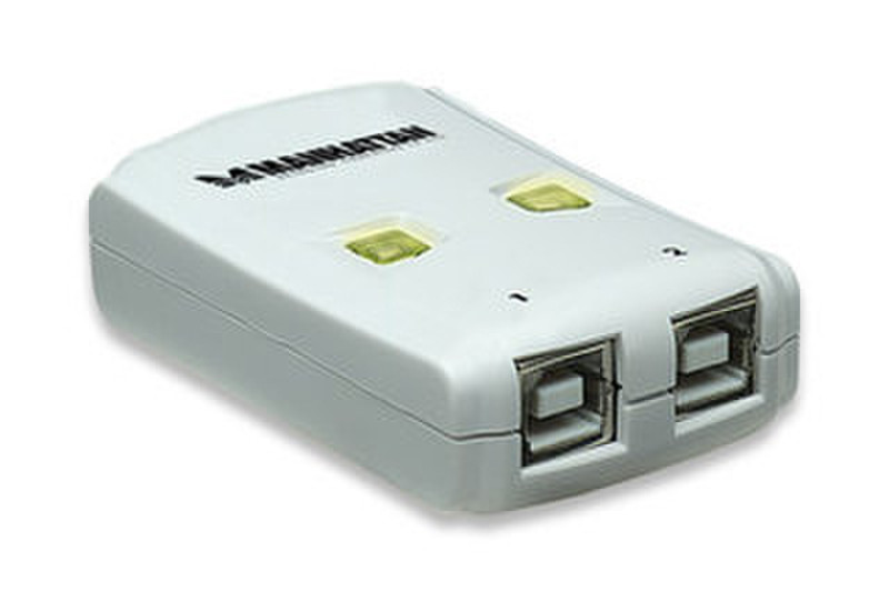 Manhattan USB 2.0 Automatic Sharing Switch 480Мбит/с Белый хаб-разветвитель