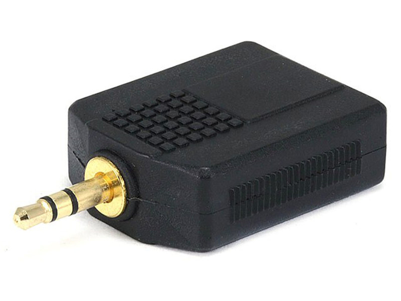 Monoprice 107209 3.5mm 2x 6.35mm Черный, Золотой кабельный разъем/переходник