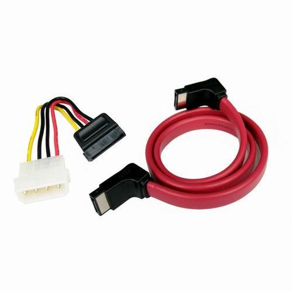 Cables Unlimited SATA II 3Gbps Right Angle Cable Kit 0.45м SATA SATA Красный кабель SATA