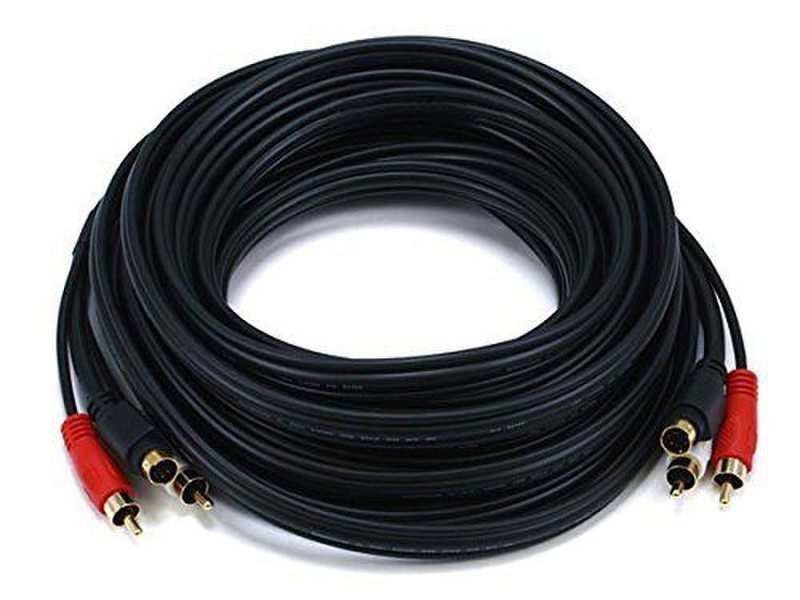 Monoprice 100129 7.6m 2 x RCA + S-Video 2 x RCA + S-Video Black