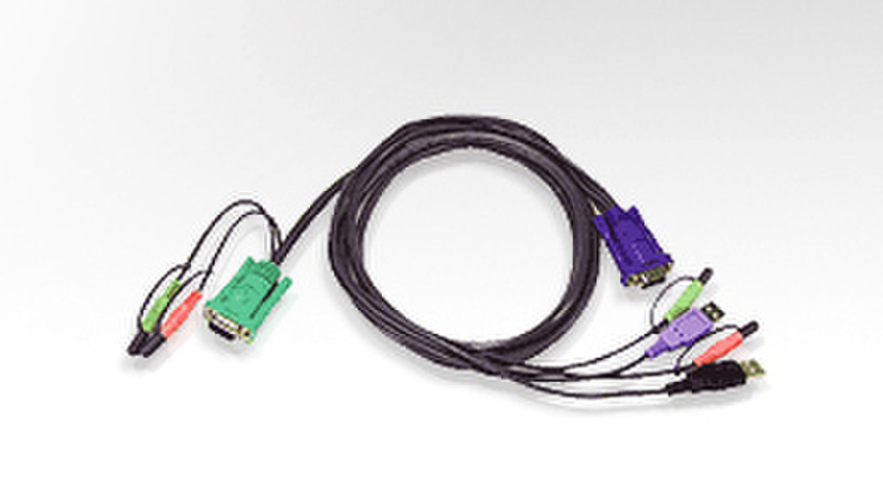 Aten USB KVM Cable 3m Schwarz Tastatur/Video/Maus (KVM)-Kabel