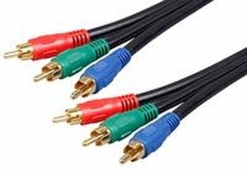 Cables Unlimited 3 RCA / 3 RCA M/M 25 Ft 7.62m 3 x RCA 3 x RCA Black component (YPbPr) video cable