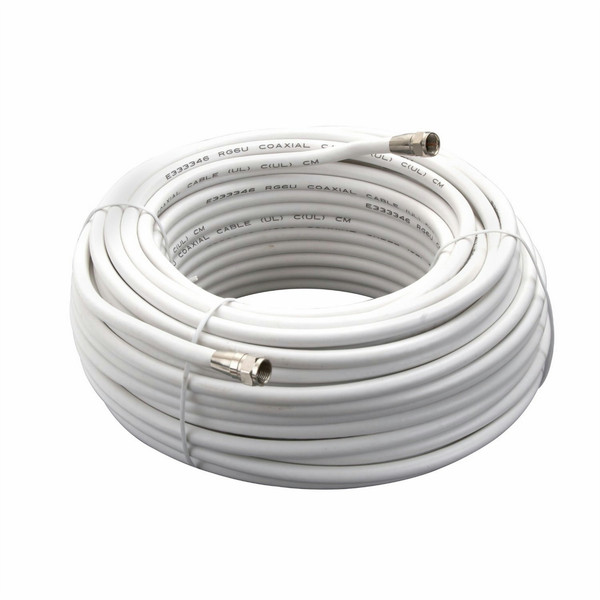 AmerTac VG110006W 30m F Connector F Connector White coaxial cable