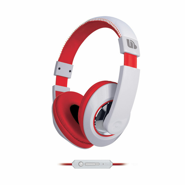 Merkury Innovations M-HM705 Kopfband Binaural Verkabelt Rot, Weiß Mobiles Headset