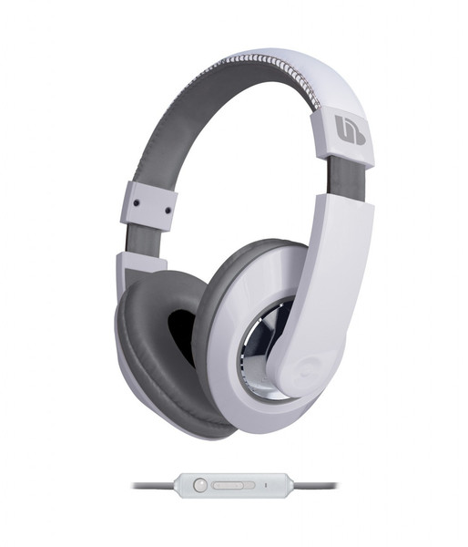 Merkury Innovations M-HM706 Kopfband Binaural Verkabelt Grau, Weiß Mobiles Headset