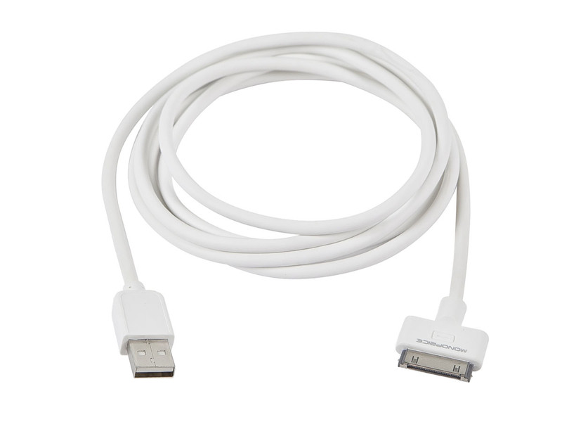 Monoprice 109422 1.8288м USB A Apple 30-p Белый кабель USB