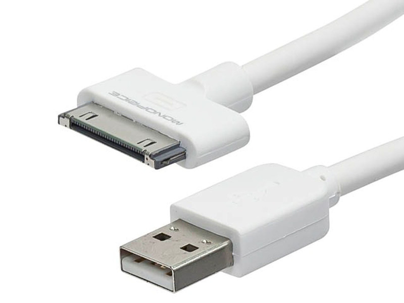 Monoprice 109420 3м USB A Apple 30-p Белый кабель USB
