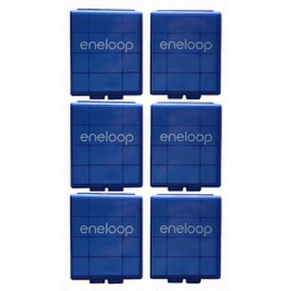 Sanyo Battery Storage Cases - 6 Pack Blue