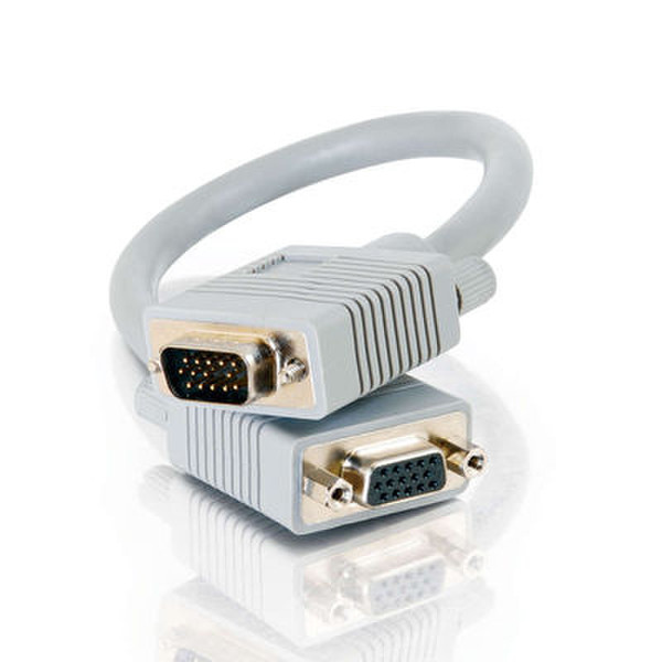 C2G 1ft Premium Shielded HD15 M/F SXGA Monitor Extension Cable 0.3m VGA (D-Sub) VGA (D-Sub) Grau VGA-Kabel