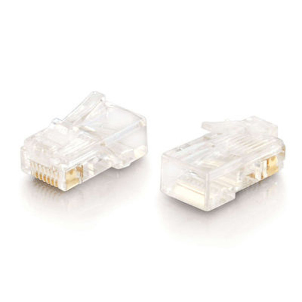 C2G RJ11 4x4 Modular Plug for Flat Stranded Cable RJ-11 White wire connector