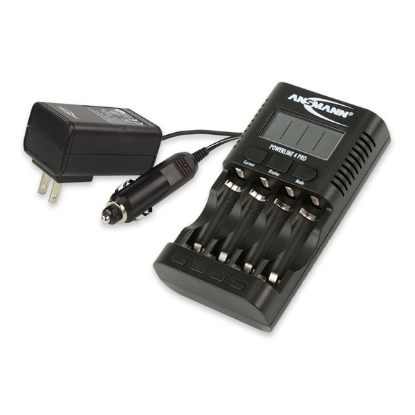 Ansmann Powerline 4 Pro Auto/Indoor battery charger Black